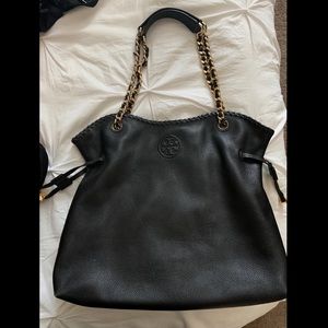 Tory Burch Marion Slouchy Hobo Bag Gold Chain